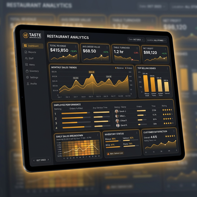 FoodCulture Analyse-Dashboard – KPIs und Umsatzanalyse